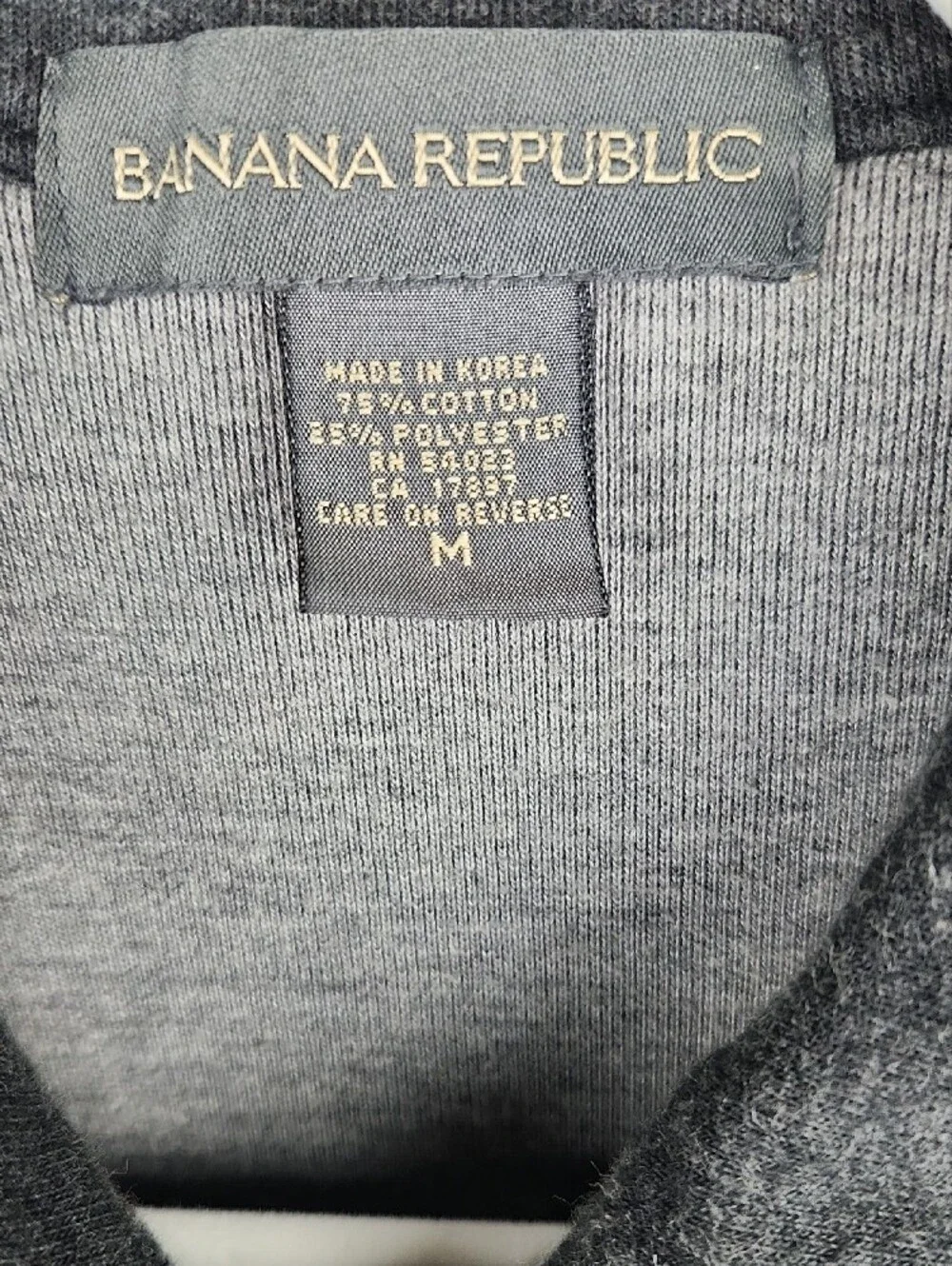 Banana Republic Ottoman Charcoal Heather Gray Zip Thick Knit Jacket